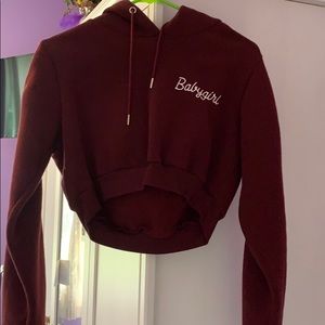never worn baby girl cropped hoodie